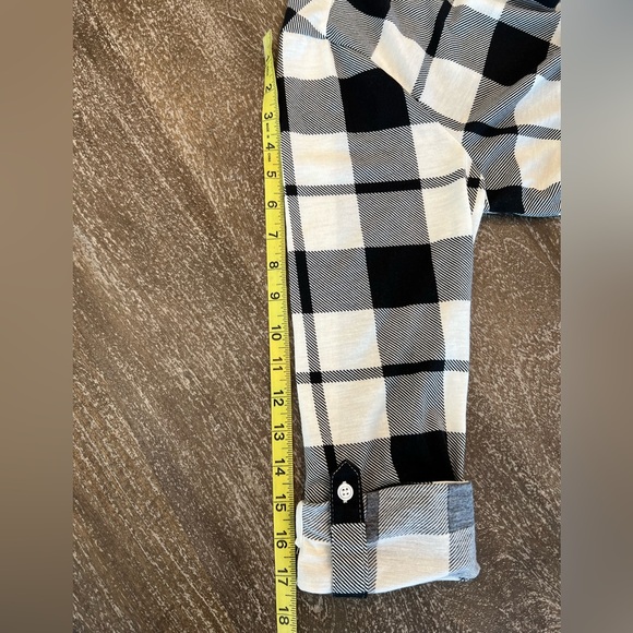 New York Laundry Plaid Button Down Shirt - Black, White, Cream - Picture 5 of 10